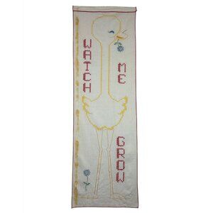 Vintage Embroidered Growth Chart With Duck Design "Watch Me Grow"